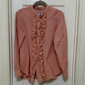 Pilcro Ruffled Blouse in Coral